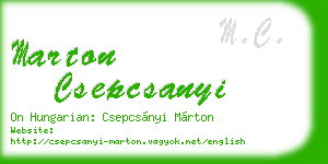 marton csepcsanyi business card